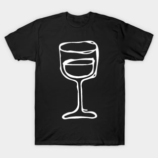 Wine Glass Doodle White T-Shirt